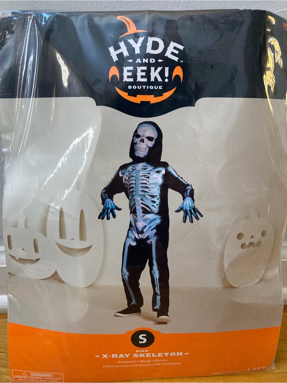 Kids Black X-Ray Skeleton Costume - Small 4-7, Brand NEW!